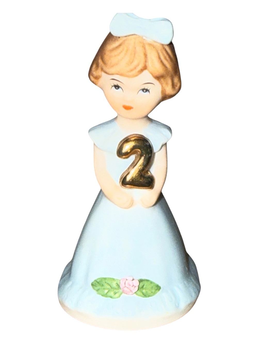 Enesco Growing Up Birthday Girls Ceramic 2nd Birthday Figurine.